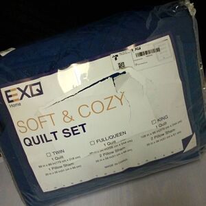 💯🔥EXQ Home Quilt Set King Size Navy 3 Piece,Lightweight Soft Coverlet Modern S